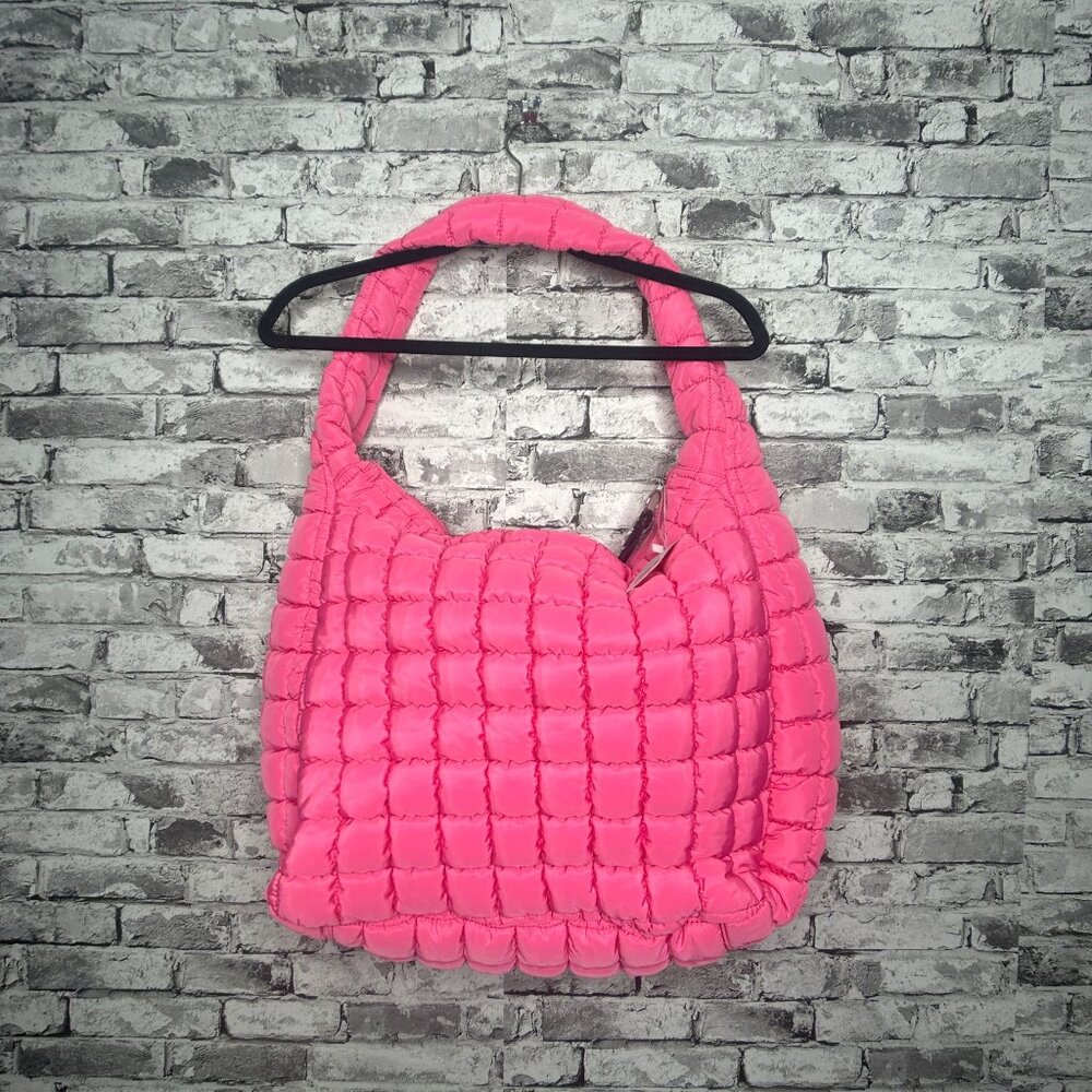 NWT Free People Movement Quilted Carryall Shoulder Bag ONE SIZE (Bubblegum/Pink) - Picture 10 of 16